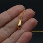 13:6mm Tiny Teardrop Dangle Charms, 16K gold plated