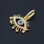 Eye pendant with colored cubic zirkonia, 16K gold plated