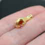 Hand pendant with ruby, 16K gold plated