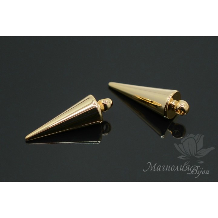 Pendant Cone 18mm, 16k gold plated
