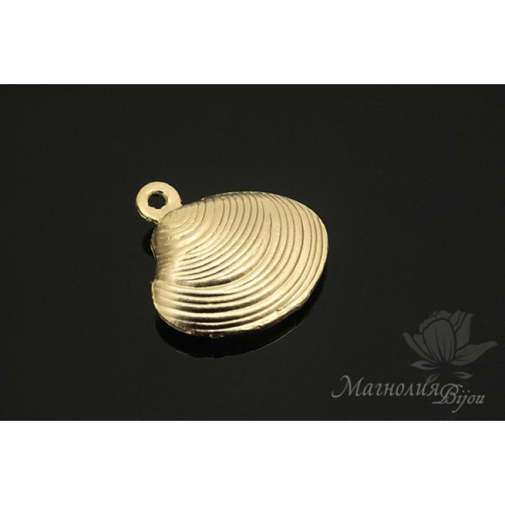 Pendant "Shell closed", 14 carat gold plated