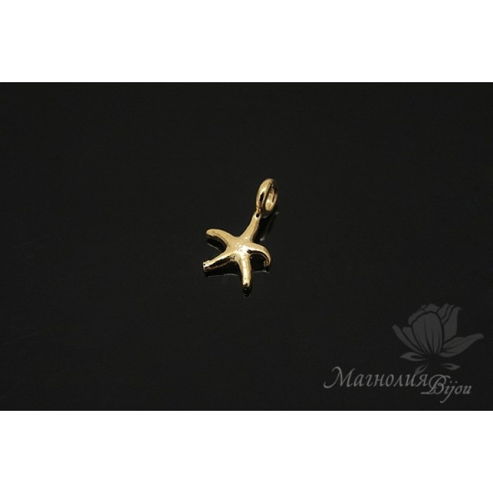 Starfish pendant, 14k gold plated