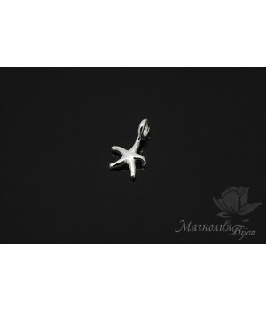 Starfish pendant, rhodium plated
