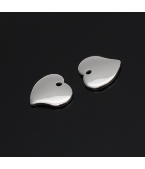 Подвеска Сердце 12мм, родиевое покрытие