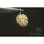 Tropical monstera pendant, 14k gold plated