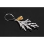 Cypress branch pendant, 14 carat gold plated