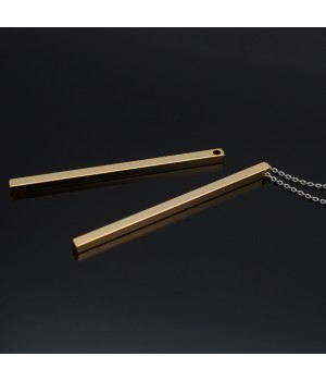 Colgante Palillo 62mm, baño de oro de 16K