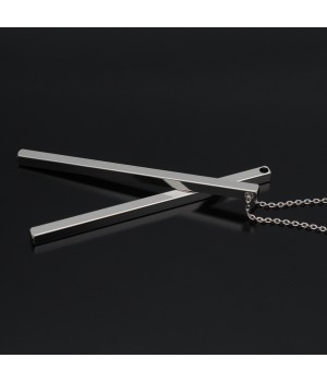 Colgante Palillo 62mm, baño de rodio