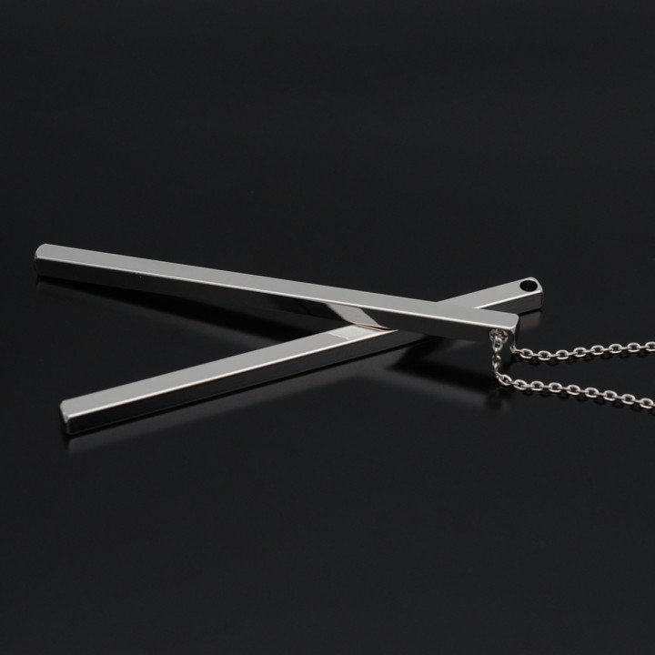 Colgante Palillo 62mm, baño de rodio