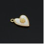 M.O.P Heart Charms Tiny Flower Pendant, 16K gold pated