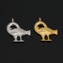 Adinkra bird pendant SANKOFA symbols, rhodium plated