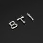 Initial Branch Pendant Letters 14mm, rhodium plated
