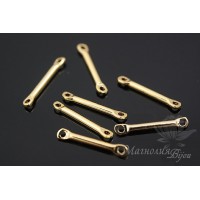 Conector Barra mini, baño de oro de 14K