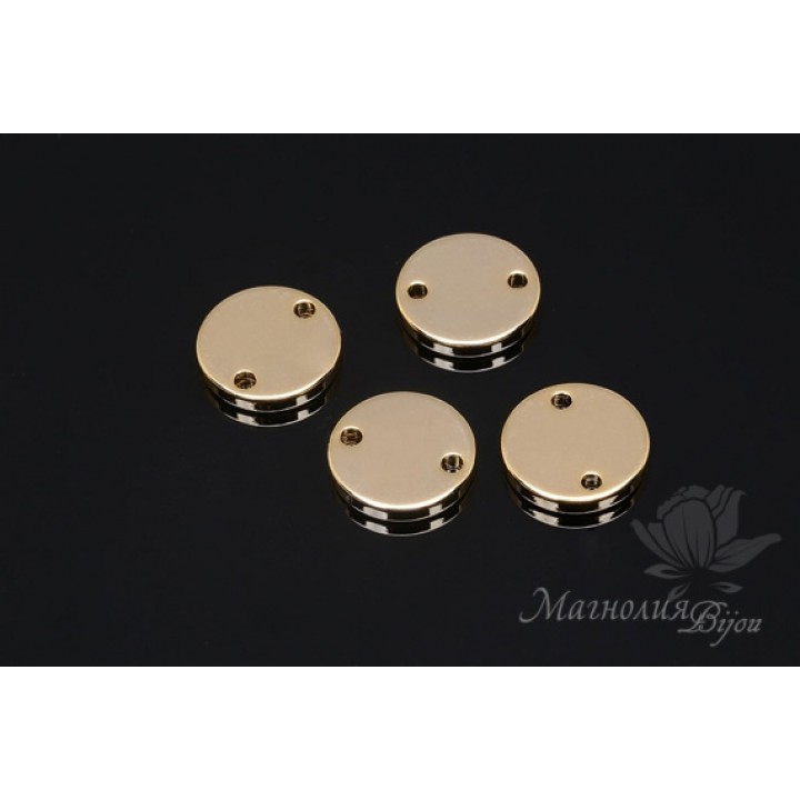 Connector Disc 10mm, 14 carat gold plated