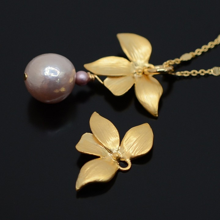 Connector Orchid, 14K gold plated