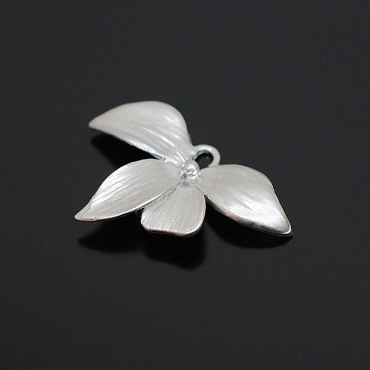 Connector Orchid, rhodium plated