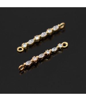 CZ Cubic Connector Wedding jewelry Connector, 14k gold plated