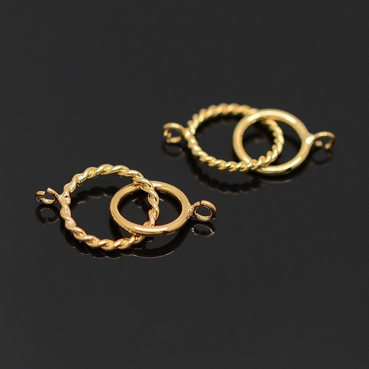 Connector Rings, 16k gold plated