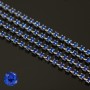 Strass chain Sapphire 206 1.5mm rhodium plated, cut 10cm