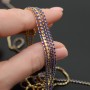 Strass chain Sapphire 206 1.5mm gold plated 16K, length 10cm