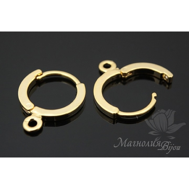 Earrings Round 12mm, 14 carat gold plated