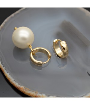 Pendientes aros 13.5mm, baño de oro de 16K