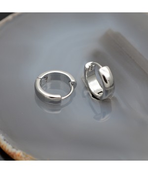 Pendientes aros 13.5mm, baño de rodio