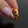 Hoop earrings 16mm crumpled metal, 16K gold plated
