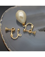 16K Real Gold Plated For Non-Pierced Ears Clip-on Earrings, 1 pair