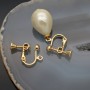 16K Real Gold Plated For Non-Pierced Ears Clip-on Earrings, 1 pair