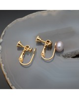 16K Real Gold Plated For Non-Pierced Ears Clip-on Earrings, 1 pair