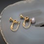 16K Real Gold Plated For Non-Pierced Ears Clip-on Earrings, 1 pair