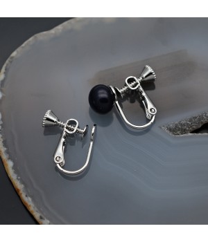 Rhodium Plated For Non-Pierced Ears Clip-on Earrings, 1 pair