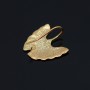 Ginkgo ear hooks, 16k gold plated