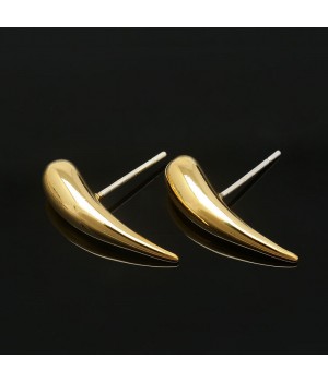 Drop Stud Earrings 20mm 16K gold plated, 1 pair