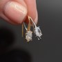 Ear hooks with large cubic zirconia, rhodium plated