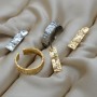 16K Real Gold plated Hammered Rectangle Earrings 6:21mm Titanium Post, 1 pair