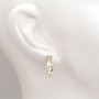16K Real Gold plated Hammered Rectangle Earrings 6:21mm Titanium Post, 1 pair