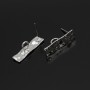 Rhodium plated Hammered Rectangle Earrings 6:21mm Titanium Post, 1 pair