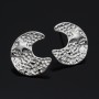 Crescent Moon & Star Earrings rhodium plated, 1 pair