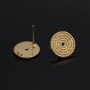 16K Gold Plated Circle Ear Post 12mm Silver post, 1 pair