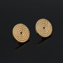 16K Gold Plated Circle Ear Post 12mm Silver post, 1 pair