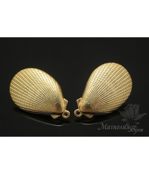 Studs "Scallops", 14 carat gold plated