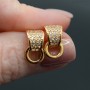 Retro studs with cubic zirkonia, 16K gold plated