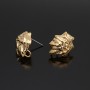 16K Real Gold plated Dragon Earrings 13:17mm Titanium Post, 1 pair