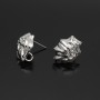 Rhodium plated Dragon Earrings 13:17mm Titanium Post, 1 pair