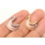 20mm Epoxy Crescent Stud Earrings, 16K gold plated