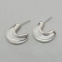 20mm Epoxy Crescent Stud Earrings, rhodium plated