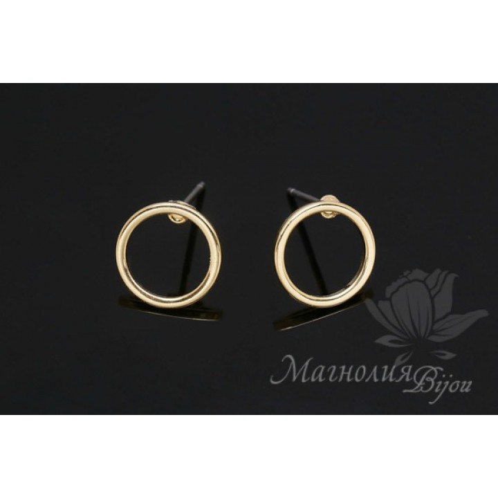 Studs Ring 10mm, 14 carat gold plated