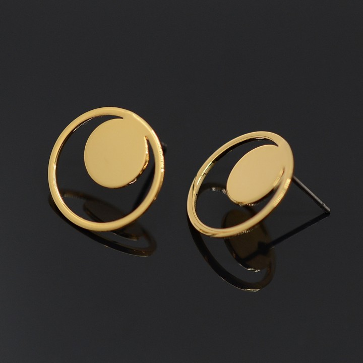Studs Halo, 16 carat gold plated